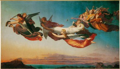 Święta Katarzyna Aleksandryjska przy grobie (obraz na płótnie) autorstwa Henri (1814-82) Lehmann