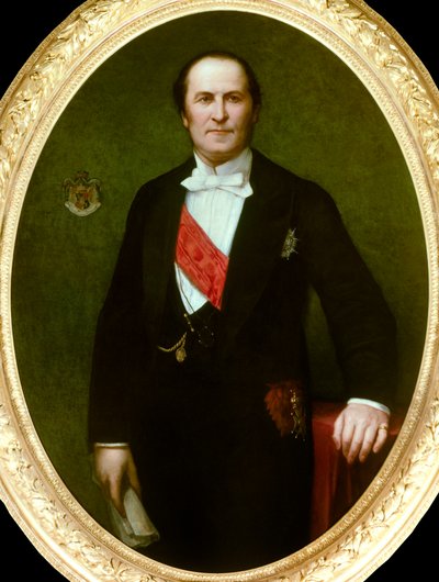 Portret barona Eugene-Georgesa Haussmanna, prefekta Paryża (1809-1891)” Był inicjatorem wielkich prac renowacyjnych Paryża w okresie Drugiego Cesarstwa. fragment Malarstwa Henri Lehmanna (Karl Ernest (Ernst) Rudolf Heinrich Salem dit autorstwa Henri Lehmann