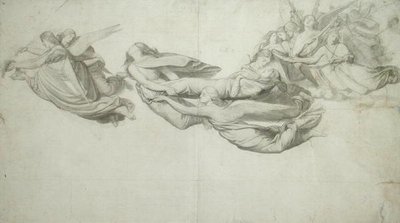 Szkic do św. Katarzyny Aleksandryjskiej (grafit na papierze) autorstwa Henri Lehmann