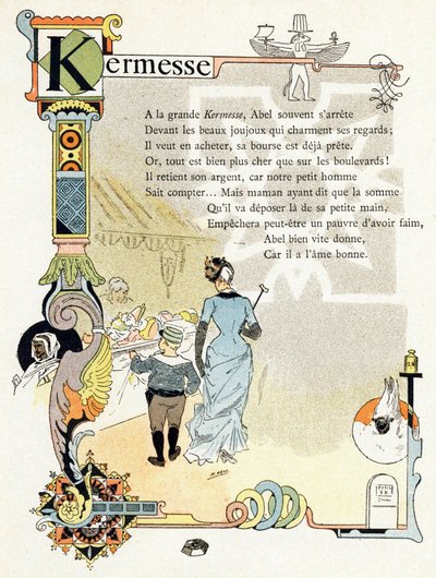 Ilustracja do "Alfabetu dobrych przykładów", ok. 1890 r. (rycina) autorstwa Henri (1858-1924) Gray