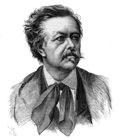 Portret Emile Gigault de La Bedolliere (1812-1883) francuski pisarz, dziennikarz i tłumacz - rycina wg rysunku Henri Meyera autorstwa Henri (after) Meyer