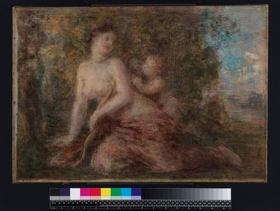 Wenus i Kupidyn, przed 1904 (olej na płótnie) autorstwa Henri (attr. to) Fantin Latour