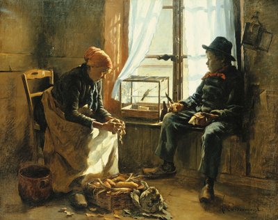 Zimowe słońce; zimowe słońce, autorstwa Henri Adolphe Laissement