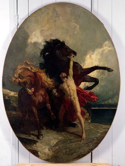 Automedon z końmi Achillesa autorstwa Henri Alexandre Georges Regnault