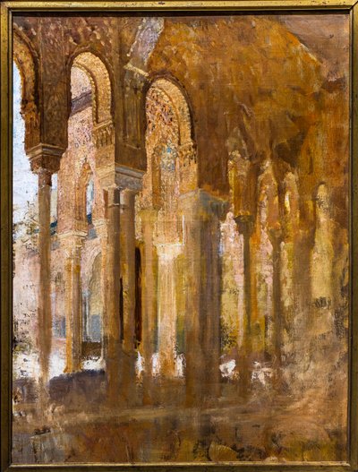 Kolumnada Patio Lwów w Alhambrze autorstwa Henri Alexandre Georges Regnault