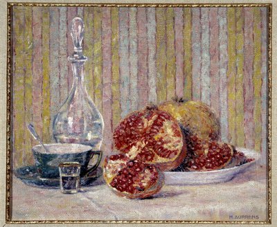 Martwa natura z granatami Obraz Henri Aurrensa (1873-1934) Obowiązkowa wzmianka: Kolekcja fundacja dotyczy de Provence, Marsylia autorstwa Henri Aurrens