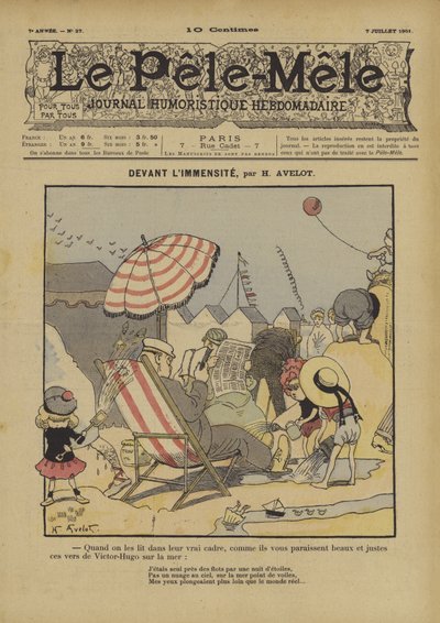 W obliczu ogromu. Ilustracja do Le Pele-Mele, 1901 autorstwa Henri Avelot
