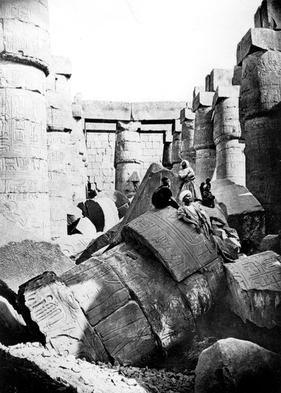 Wnętrze świątyni, Karnak, Nubia, Egipt, 1887 autorstwa Georges Henri Bechard