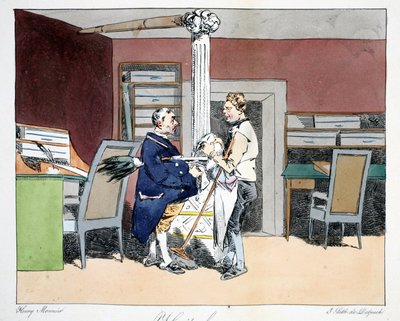 Huit heures, ilustracja z "Moeurs Administratives, Dessinées D