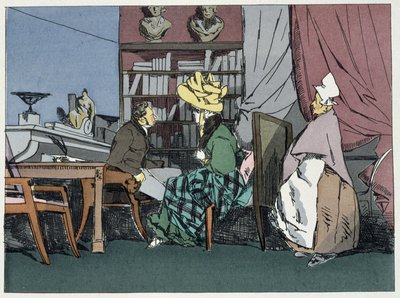 Pan szef wydziału udzielający audiencji - w „”Moralność administracyjna”” Henri Monnier autorstwa Henri Bonaventure Monnier