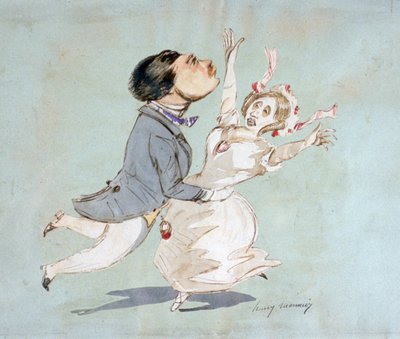 Para". Akwarela autorstwa Henriego Monniera (1805-1877), francuskiego rysownika. autorstwa Henri Bonaventure Monnier