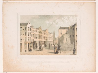 Widok na fontannę Manneken Pis Fontaine de Manneken Pis a Bruxelles (tytuł na obiekcie) autorstwa Henri Borremans (attributed to)