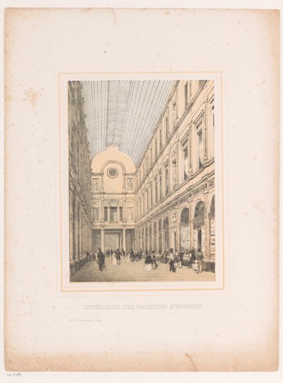 Wnętrze Galerii Królewskich Saint-Hubert w Brukseli Intérieur des galeries St. Hubert (tytuł na obiekcie) autorstwa Henri Borremans (attributed to)