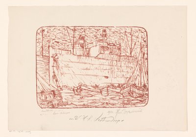 Haven te Antwerpen (oryginalny tytuł na obiekcie) autorstwa Henri Braakensiek (signed by artist)