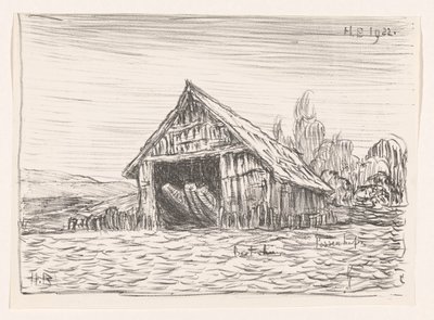 Boothuis in Possenhofen (oryginalny tytuł na obiekcie) autorstwa Henri Braakensiek