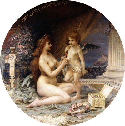 Afrodyta i Eros (olej na płótnie) autorstwa Henri Camille Danger