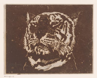 Tygrys autorstwa Henri Charles Guérard (signed by artist)