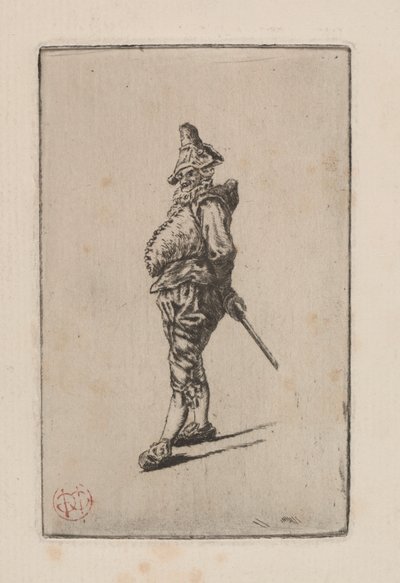 Punchinello, według Meissoniera autorstwa Henri Charles Guérard