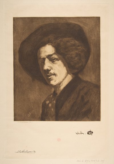 Whistlers Portret samego siebie, 1888. autorstwa Henri Charles Guérard