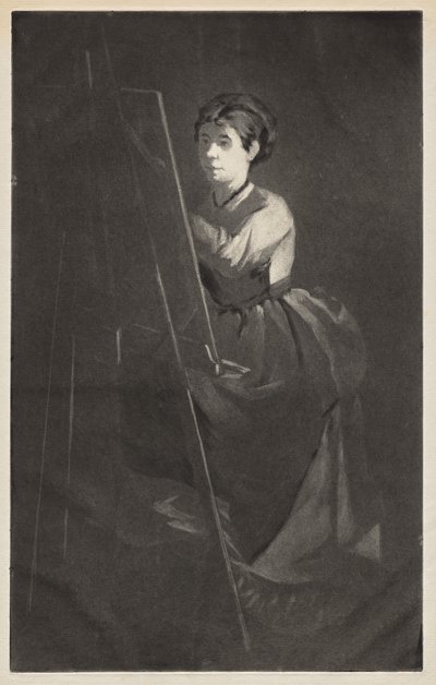 Młoda kobieta przy sztalugach autorstwa Henri Charles Guérard