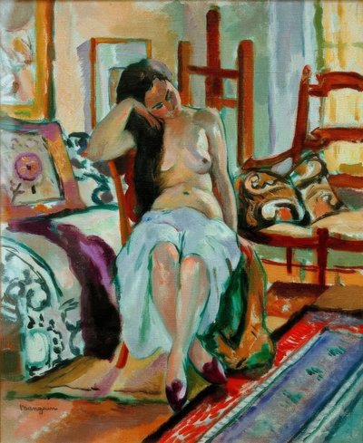 Akt we wnętrzu autorstwa Henri Charles Manguin