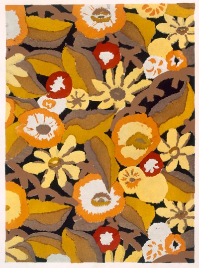 Kompozycja Madame de Andrada - Maison Paul Dumas, projekt tapety z „Le decor moderne dans la tenture et le tissue”, wyd. 1930 (odbitka szablonowa) autorstwa Henri Clouzot