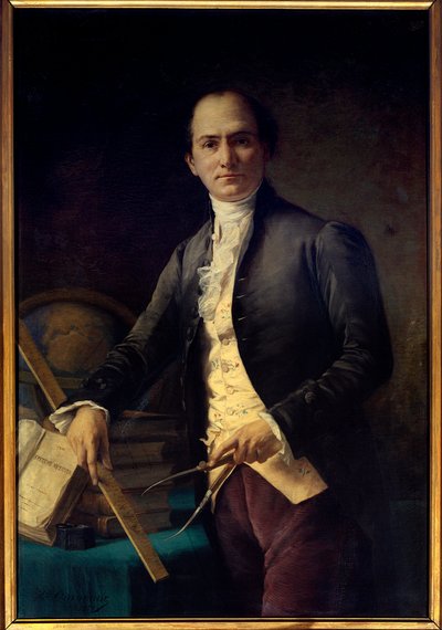 Portret astronoma Jean Baptiste (Jean-Baptiste) Joseph Delambre (1749-1822) - Obraz Henri Coroenne (1822-1909) - Paryż, Musee De l