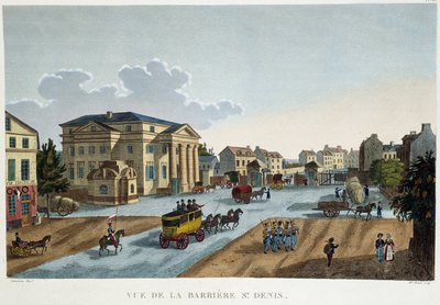 La bariera Saint-Denis, około 1827 r. - w „”Widokach Paryża”” autorstwa Courvoisiera autorstwa Henri Courvoisier Voisin