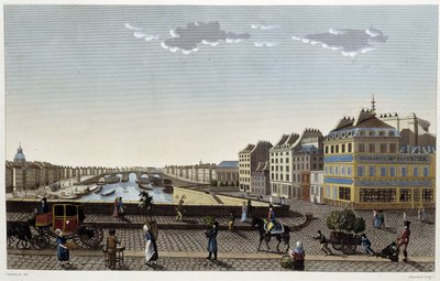 Paryż, most Notre-Dame - w „”Widokach Paryża”” Courvoisier autorstwa Henri Courvoisier Voisin