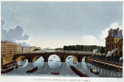 Most królewski i nowy hotel ochroniarzy - Paris by Courvoisier autorstwa Henri Courvoisier-Voisin