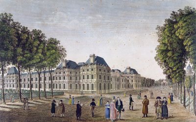 Pałac Luksemburski, ok.1815-20 (kolor grawerowany) autorstwa Henri Courvoisier Voisin
