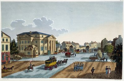 Widok na Barrière St Denis - w „”Widok Paryża, ok. 1810: Bariery Paryża”” autorstwa Courvoisier autorstwa Henri Courvoisier Voisin