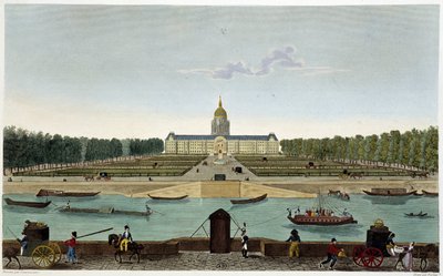 Widok na Champ de Mars i Hôtel des Invalides po drugiej stronie Sekwany (Cours la Reine) - w „Vues de Paris” autorstwa Courvoisiera autorstwa Henri Courvoisier Voisin