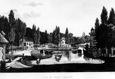 Widok na Trianon Peer w Wersalu - rysunek Courvoisier autorstwa Henri Courvoisier-Voisin