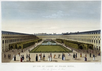 Widok na ogród Pałacu Królewskiego - w „Widokach Paryża” autorstwa Courvoisier autorstwa Henri Courvoisier-Voisin
