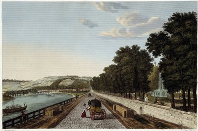 Widok na taras w Parc St Cloud - w "Vues de Paris" Courvoisier. autorstwa Henri Courvoisier-Voisin