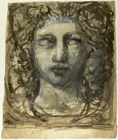 Studium kobiecej głowy (recto); Klasyczna męska głowa (verso) autorstwa Henri Cros