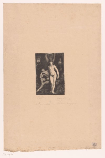 Stojąca naga kobieta i siedzący nagi mężczyzna autorstwa Henri De Groux (signed by artist)