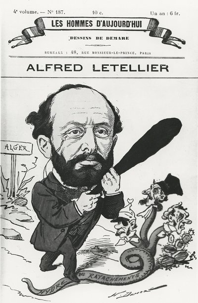 Karykatura Alfreda Letellier z „The Men of Today” autorstwa Henri Demare