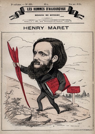 Karykatura Henri (Henry) Mareta (1837-1917) angielskiego dziennikarza i polityka - z „Les Hommes d