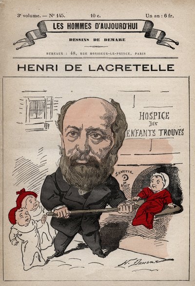 Karykatura Henri de Lacretelle (1815-1899) francuskiego polityka, pisarza - z „Les Hommes d