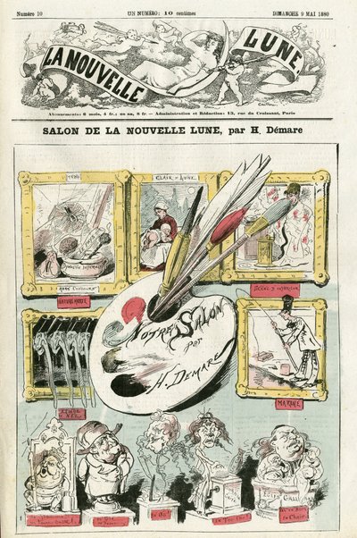 Ilustracja Henri Demare (1846-1888) do okładki La Nouvelle Lune autorstwa Henri Demare