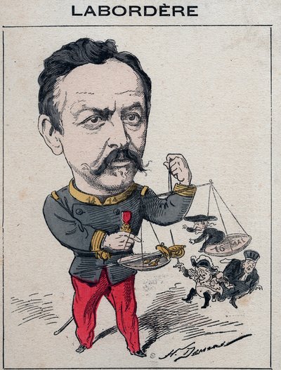 Jean Marie Arthur Labordere, francuski wojskowy, polityk, senator nad Sekwaną - Karykatura Henri Demare w „Les Hommes d