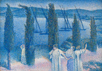 Nokturn z cyprysami Nokturn aux cyprès, 1896. autorstwa Henri Edmond Cross