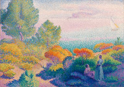 Dwie kobiety nad brzegiem Morza Śródziemnego autorstwa Henri Edmond Cross