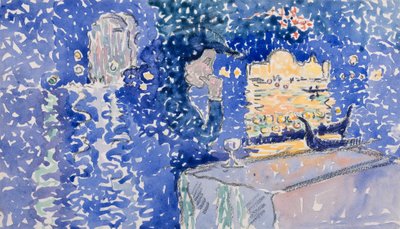 Wenecja: Noc Święta Odkupiciela, 1903 (wc nad ołówkiem na białym papierze tkanym) autorstwa Henri Edmond Cross