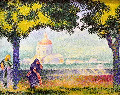 „Widok kościoła Santa Maria degli Angeli koło Asyżu”, 1909 autorstwa Henri Edmond Cross