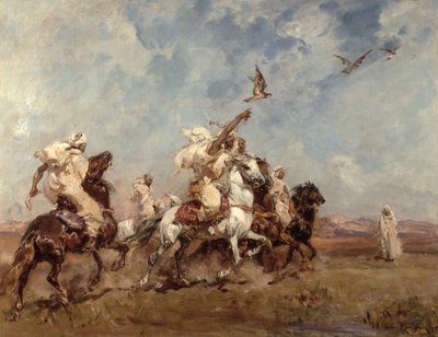 Sport sokolnictwa autorstwa Henri Emilien Rousseau