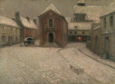 Gerberoy pod śniegiem (olej na płótnie) autorstwa Henri Eugene Augustin Le Sidaner