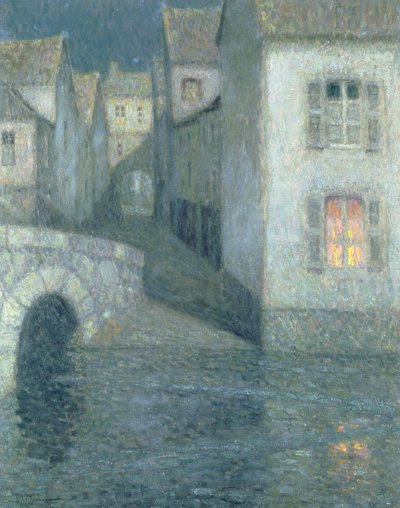 Domy nad rzeką, Chartres, 1929 autorstwa Henri Eugene Augustin Le Sidaner